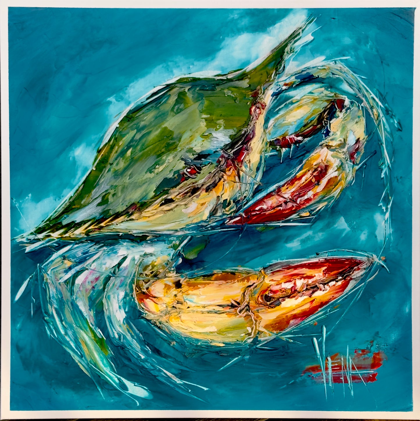 Blue Crab on Turquoise