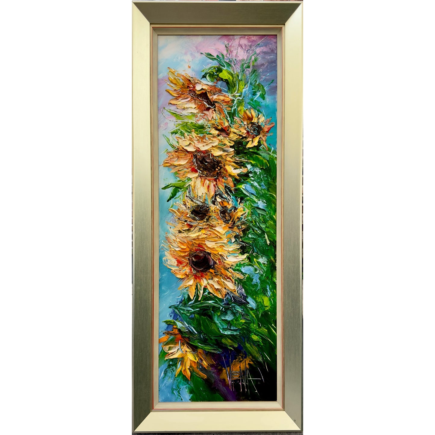 Sunflowers on Blue