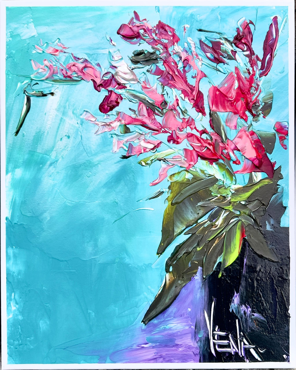 Pink on Blue