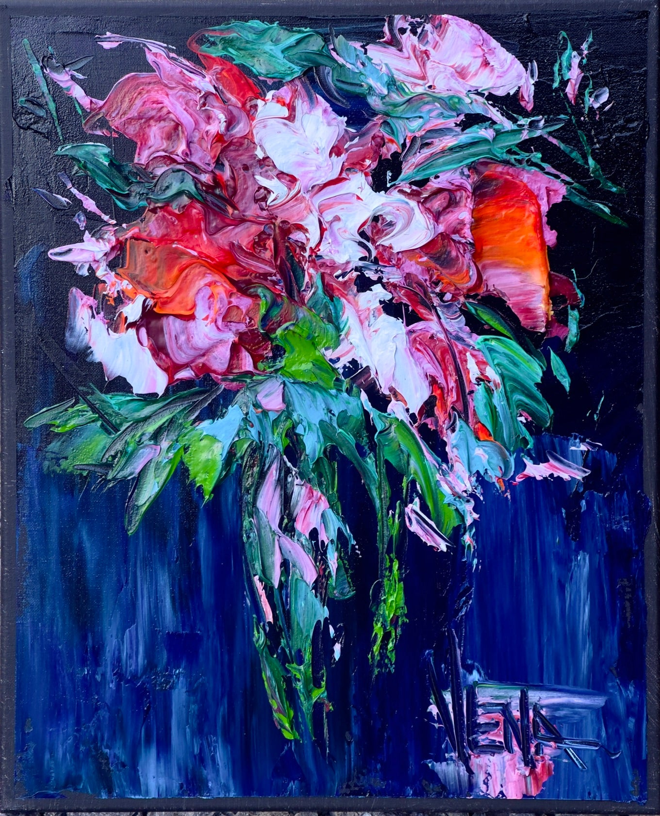 Pink on Blue
