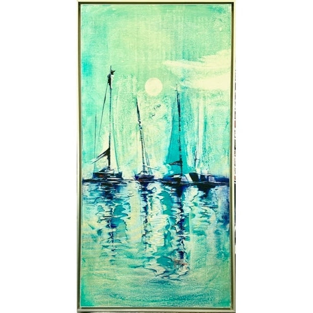 Sailboats on a Moonlit Night