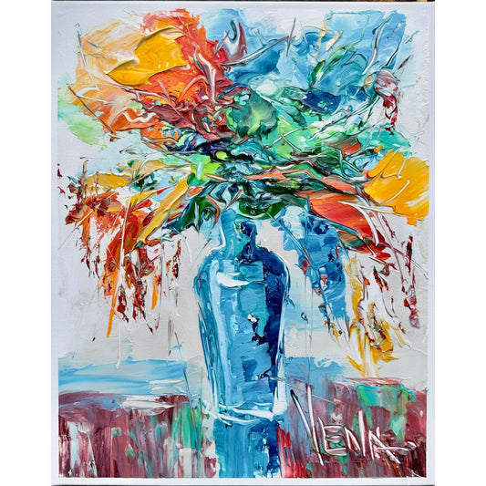 Bouquet in a Blue Vase '